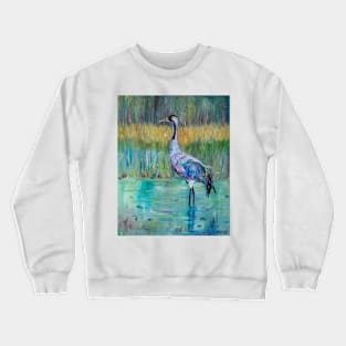 Crane in the forest Crewneck Sweatshirt